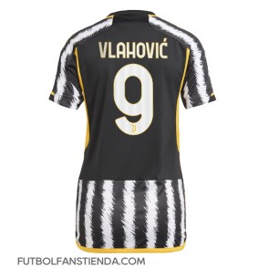 Juventus Dusan Vlahovic #9 Primera Equipación Mujer 2023-24 Manga Corta
